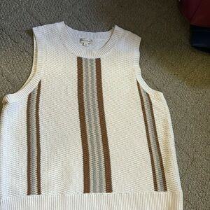 Striped beige sweater vest